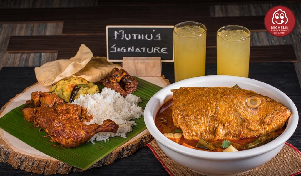 Fish Head Curry is the signature dish at Muthu's Curry South Indian Restaurant