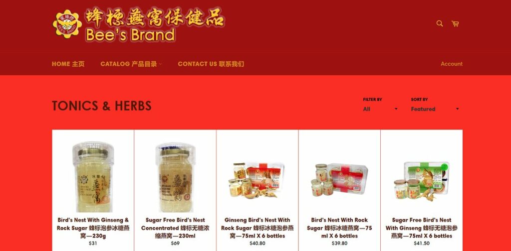 GAINSWELL TRADING PTE LTD Bees Brand retail outlet selling Bird's nest