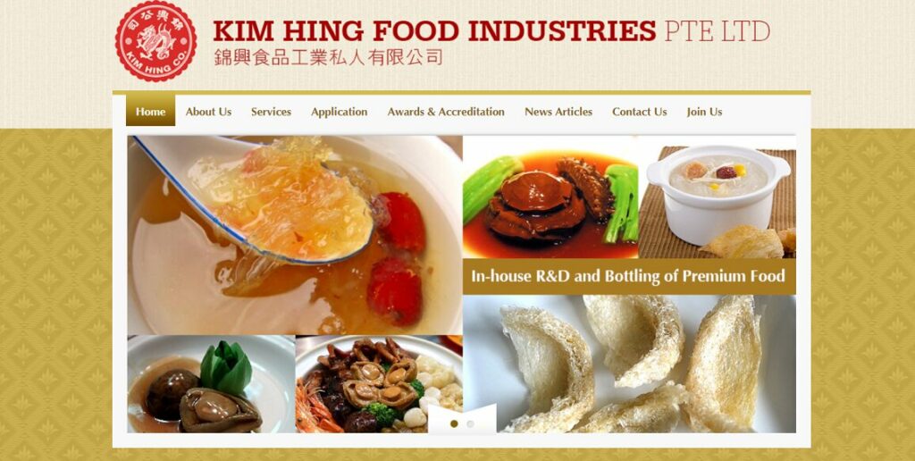 Kim Hing Food Industries Pte Ltd doing R&D OEM manufacturing of premium Bottled Bird’s nest products in Singapore