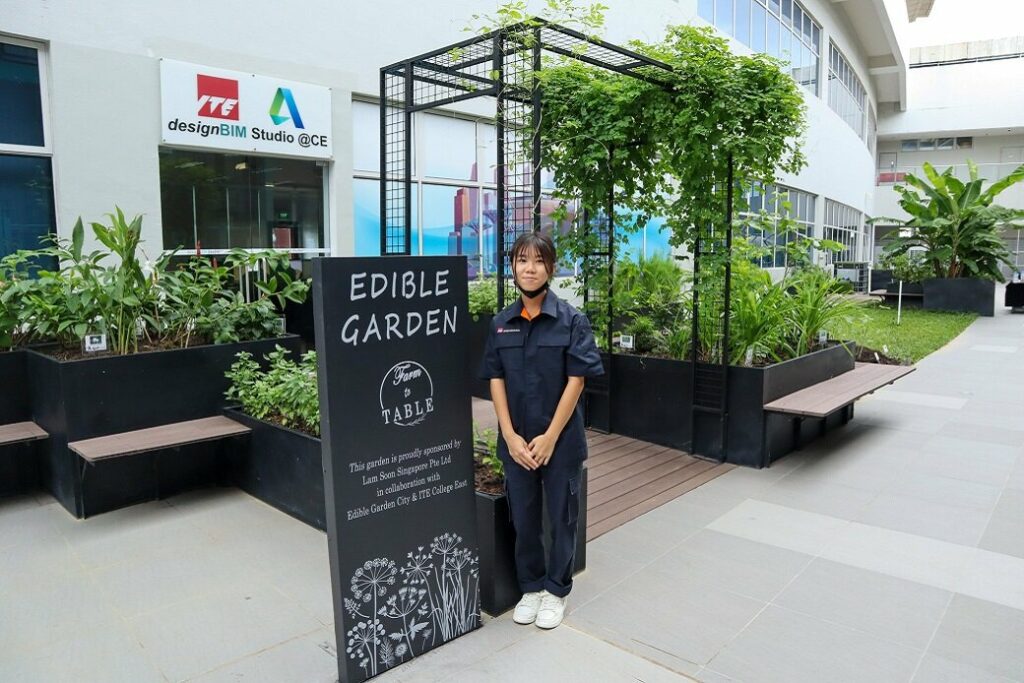 ITE Higher Nitec in Landscape Management and Design student and a pioneer recipient of the Lam Soon Urban Agriculture Scholarship