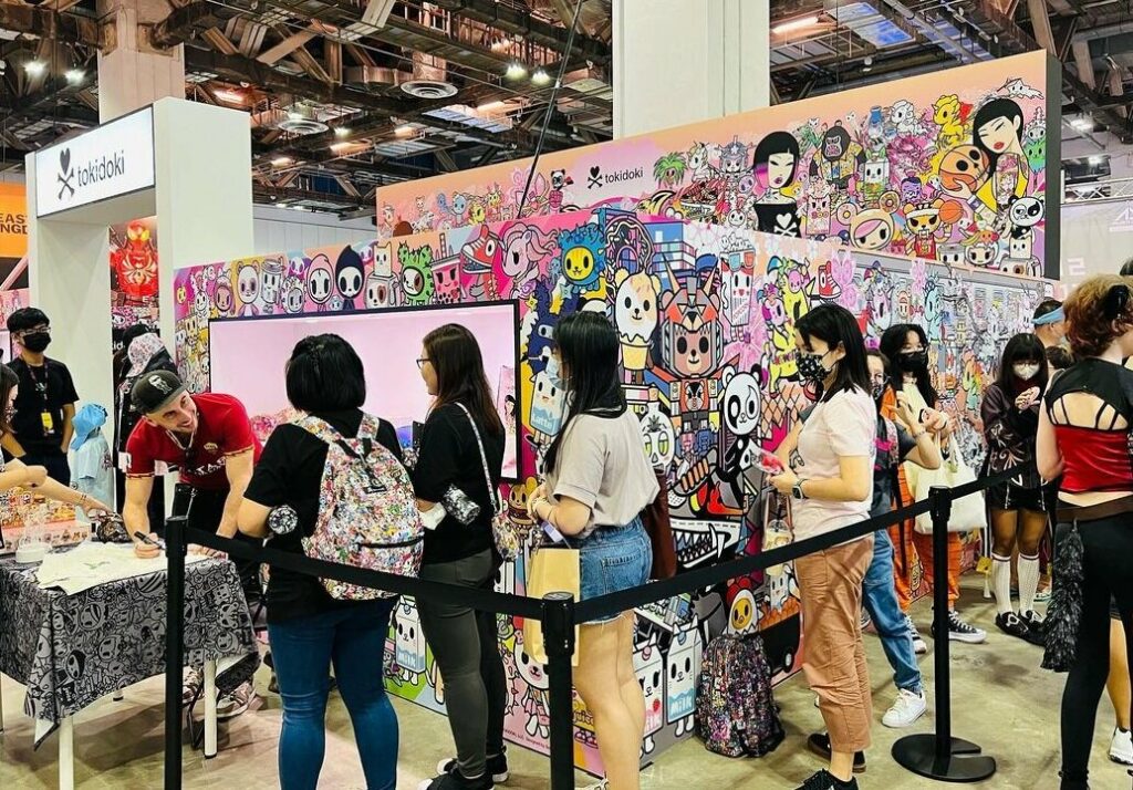 Italian artist Simone Legno Signing and promoting his global lifestyle brand TokiDoki at Singapore Comic Con