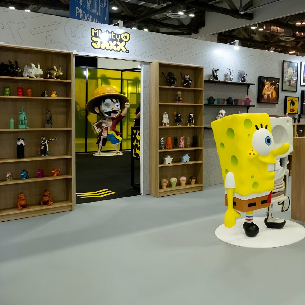 Mighty Jaxx Exhibition Booth at Singapore Comic Con showcasing designer toys and vinyl art collectibles